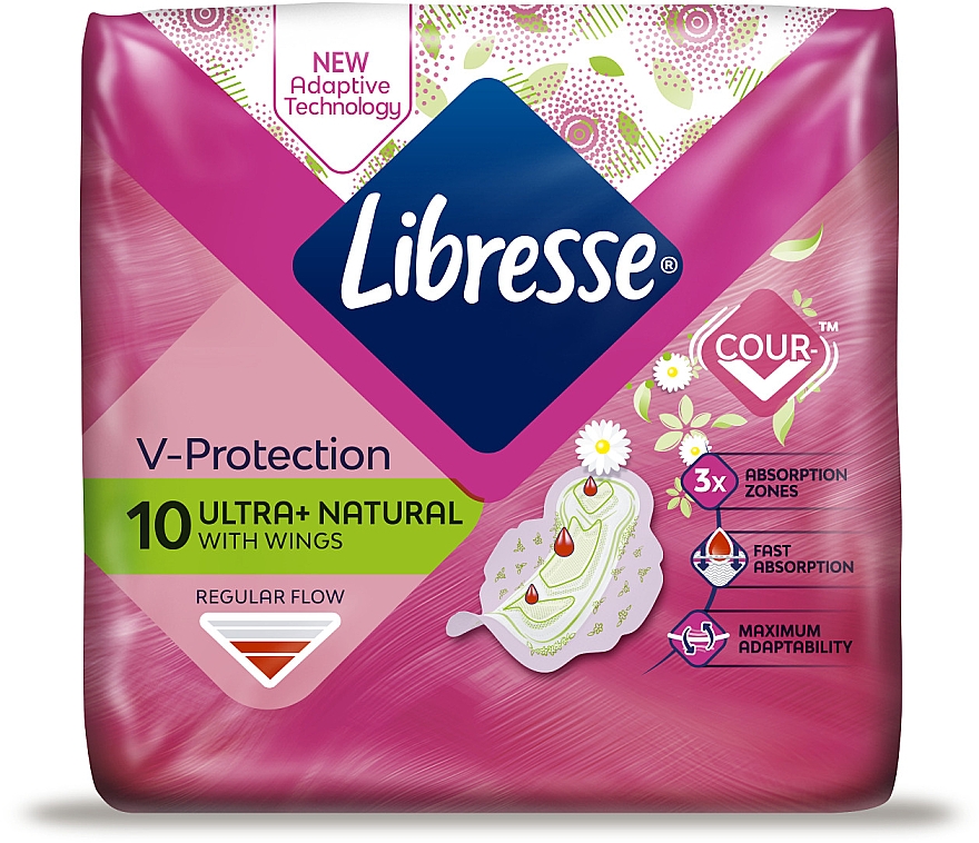 Podpaski, 10 szt. - Libresse 10 Ultra Thin Aloe Vera&Camomile Normal Soft