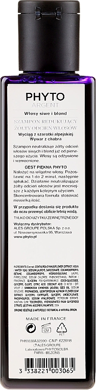 Szampon do jasnych i siwych włosów neutralizujący żółte tony - Phyto Phytoargent No Yellow Shampoo — Zdjęcie N2