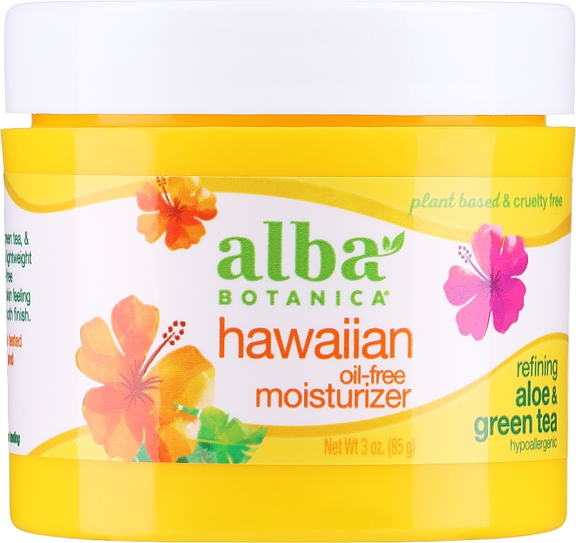Delikatny krem nawilżający Aloes i zielona herbata - Alba Botanica Natural Hawaiian Oil Free Moisturizer Refining Aloe & Green Tea