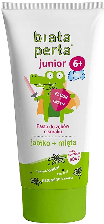 Pasta do zębów dla dzieci o smaku jabłka i mięty - Biala Perla Toothpaste For Junior 6+ — Zdjęcie N1