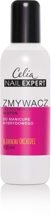 Acetonowy zmywacz do paznokci do manicure hybrydowego o zapachu orchidei - Celia Nail Expert  — Zdjęcie N1