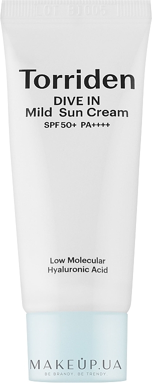 Nawilżający krem ​​przeciwsłoneczny - Torriden Dive-In Mild Sun Cream SPF50+ PA++++ — Zdjęcie N3