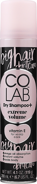 Suchy szampon dodający objętości o zapachu bergamotki i piżma - Colab Extreme Volume Dry Shampoo — Zdjęcie N1