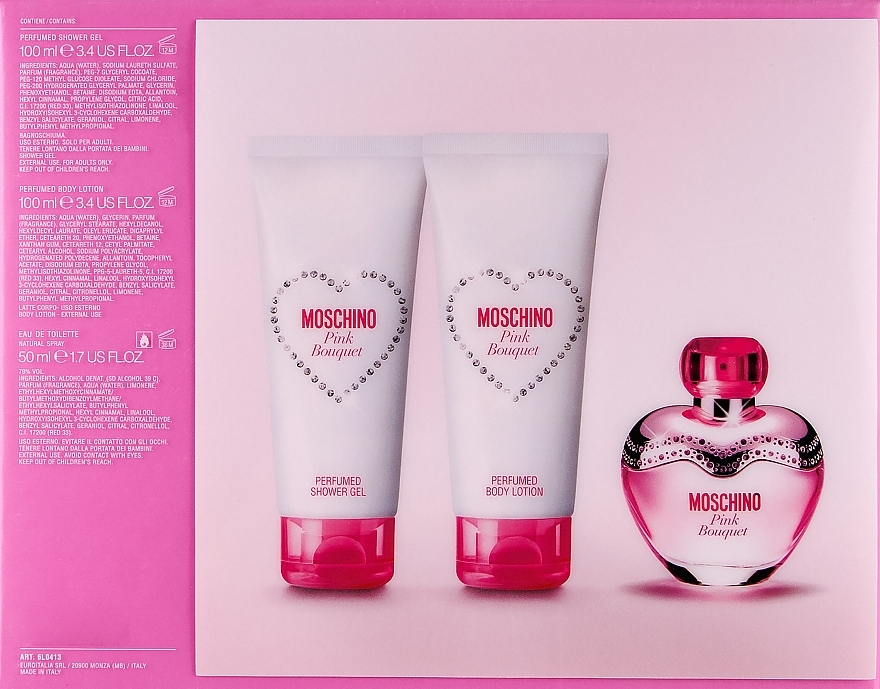 Moschino Pink Bouquet - Zestaw (edt/50ml + b/lot/100ml + sh/gel/100ml) — Zdjęcie N3