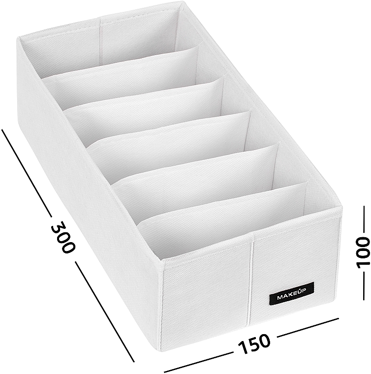 Organizer do przechowywania z 6 przegródkami, biały 30x15x10 cm Home - MAKEUP Drawer Underwear Organizer White — Zdjęcie N2