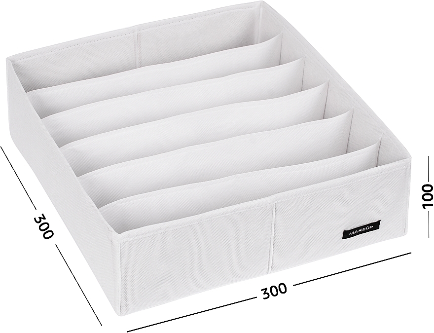 Organizer do przechowywania z 6 przegródkami, biały 30x30x10 cm Home - MAKEUP Drawer Underwear Organizer White — Zdjęcie N2