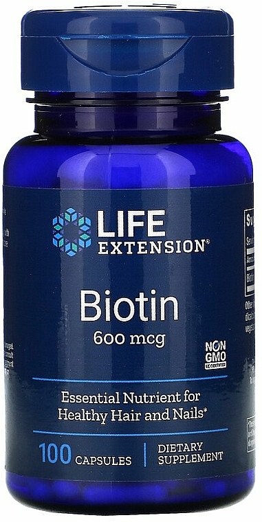 Biotyna w kapsułkach - Life Extension Biotin, 600 mcg — Zdjęcie N1