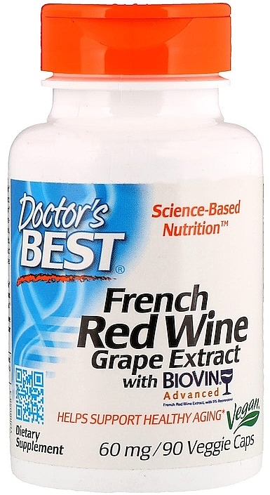 Ekstrakt z francuskich czerwonych winogron - Doctor's Best French Red Wine Grape Extract — Zdjęcie N1