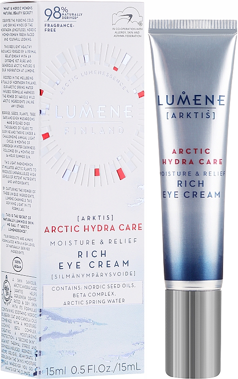 Nawilżający krem do skóry wokół oczu - Lumene Arctic Hydra Care [Arktis] Moisture & Relief Rich Eye Cream — Zdjęcie N1