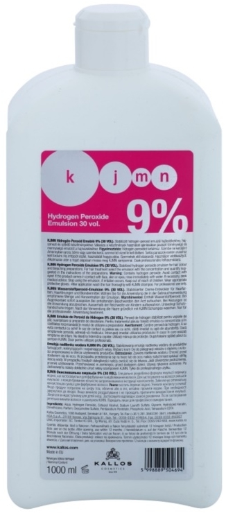 Utleniacz do włosów 9% - Kallos Cosmetics KJMN Hydrogen Peroxide Emulsion