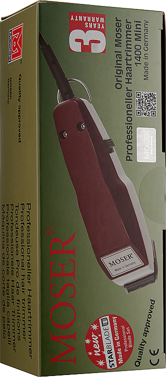 Maszynka do strzyżenia włosów, bordowa - Moser 1400 Mini — Zdjęcie N2