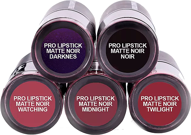 Zestaw 5 szminek do ust - Revolution Pro 5 Lipstick Collection Matte Noir — Zdjęcie N2