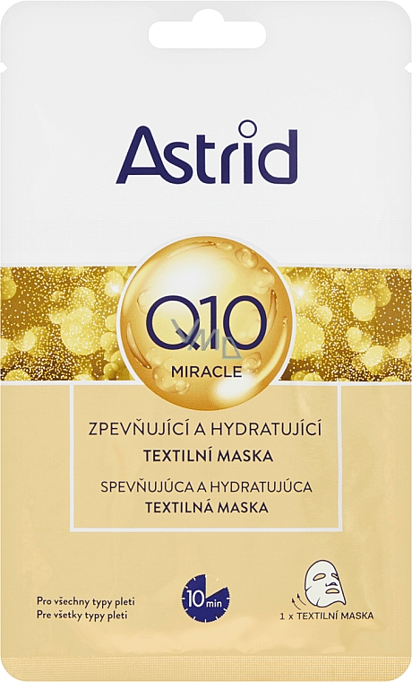 Nawilżająca maska ​​do twarzy - Astrid Q10 Miracle Firming And Hydrating Sheet Mask — Zdjęcie N1