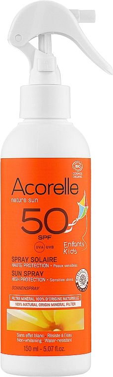 Spray przeciwsłoneczny dla dzieci SPF 50 - Acorelle Natur Sun Spray Solaire High Protection SPF50 — Zdjęcie N1