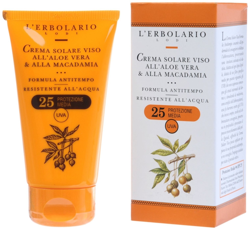 Krem przeciwsłoneczny do twarzy Aloes i makadamia (SPF 25) - L'Erbolario Crema Solare Viso All'Aloe Vera And Alla Macadamia — Zdjęcie N2