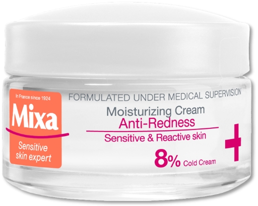 Nawilżająco-łagodzący krem do twarzy przeciw zaczerwienieniom - Mixa Anti-Redness Moisturizing Cream 8% Soothing Cold Cream