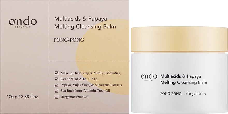 Balsam do demakijażu - Ondo Beauty 36.5 Multiacids & Papaya Melting Cleansing Balm — Zdjęcie N2