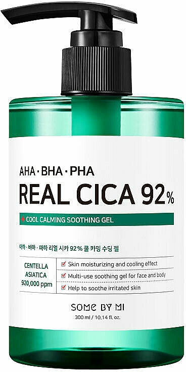 Wielofunkcyjny żel łagodzący z kwasami do twarzy i ciała - Some By Mi AHA BHA PHA Real Cica 92% Cool Calming Soothing Gel