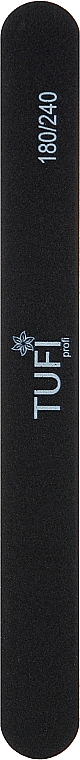 Pilnik do paznokci, prosty, 180/240, czarny - Tufi Profi Premium — Zdjęcie N1