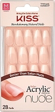 Zestaw sztucznych paznokci, rozmiar M - Kiss Salon Acrylic French Nude Leilani — Zdjęcie N1