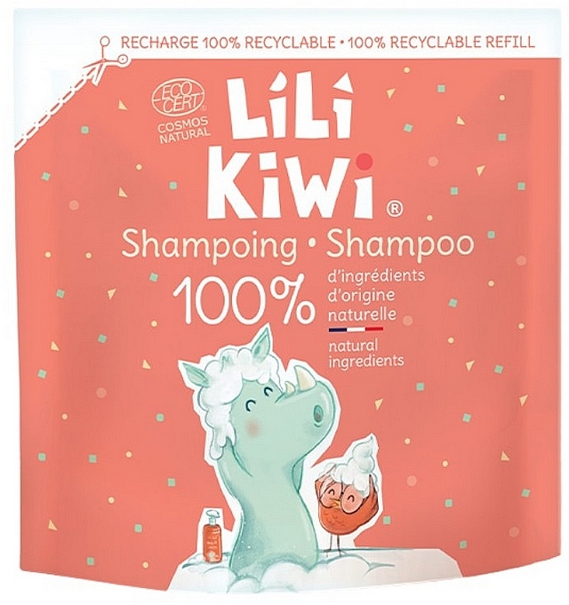 Szampon truskawkowo-śmietankowy - Lilikiwi Extra Gentle Natural Shampoo for Kids Refill (uzupełnienie) — Zdjęcie N1