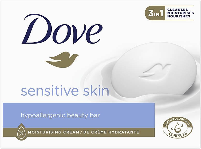Kremowe mydło 3 w 1 - Dove Sensitive Skin Hypoallergenic — Zdjęcie N1