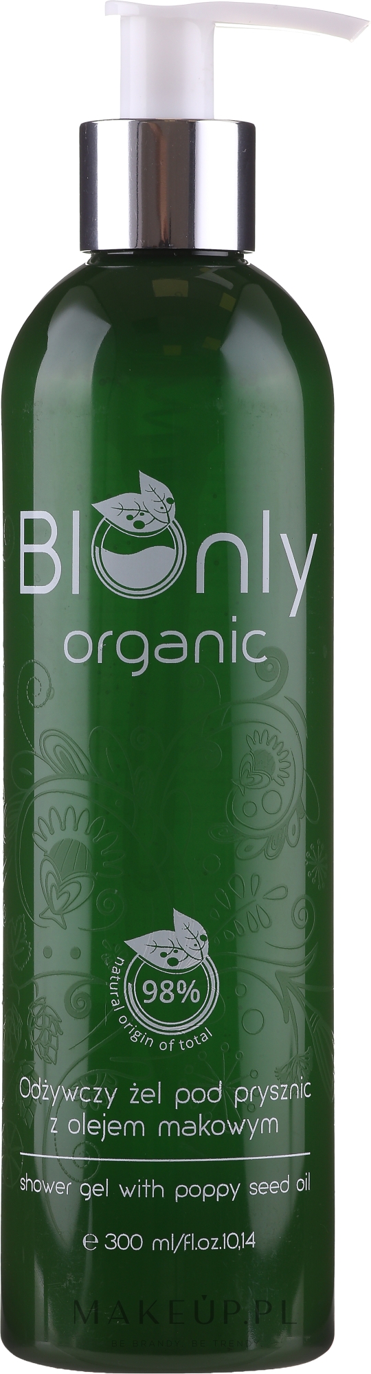 Odżywczy żel pod prysznic z olejem makowym - BIOnly Organic Shower Gel — Zdjęcie 300 ml