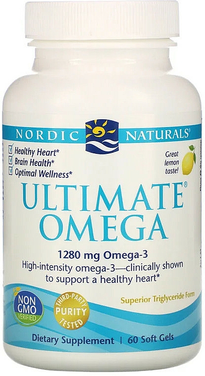 Suplement diety w miękkich kapsułkach, Omega 3, 1280 mg - Nordic Naturals Ultimate Omega Lemon — Zdjęcie N1