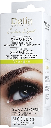 Szampon do brwi i rzęs, sztucznych i naturalnych - Delia Eyebrow Expert Cleansing Shampoo For Artifial & Natural Eyebrows & Eyelashes — Zdjęcie N1