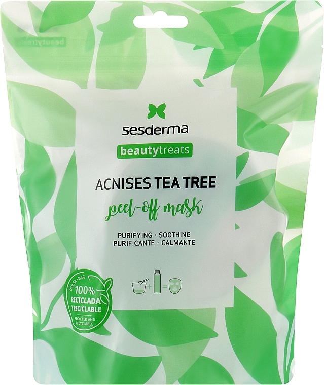 WYPRZEDAŻ Maska do twarzy ze spiruliną - SesDerma Laboratories Beauty Treats Acnises Tea Tree Peel-Off Mask (liquid/75 ml + powder/25 g) * — Zdjęcie N1