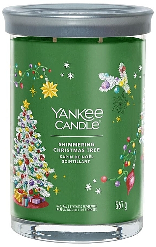 Świeca zapachowa w szkle, Shimmering Christmas Tree, 2 knoty - Yankee Candle Singnature — Zdjęcie N1