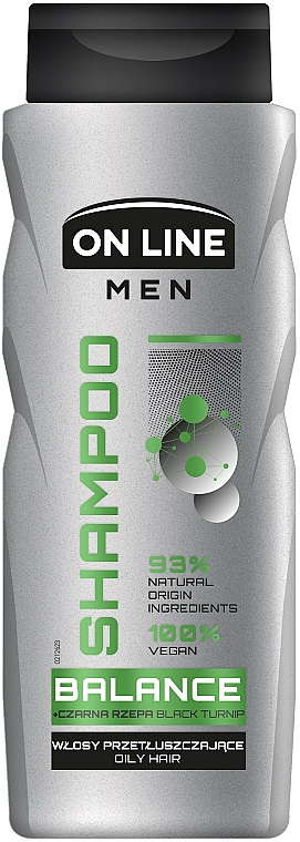 Wegański szampon do włosów przetłuszczających się dla mężczyzn - On Line Men Balance Shampoo — Zdjęcie N1