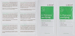 Zestaw próbek do włosów przetłuszczających się - Lakme K.Therapy Purifying — Zdjęcie N1