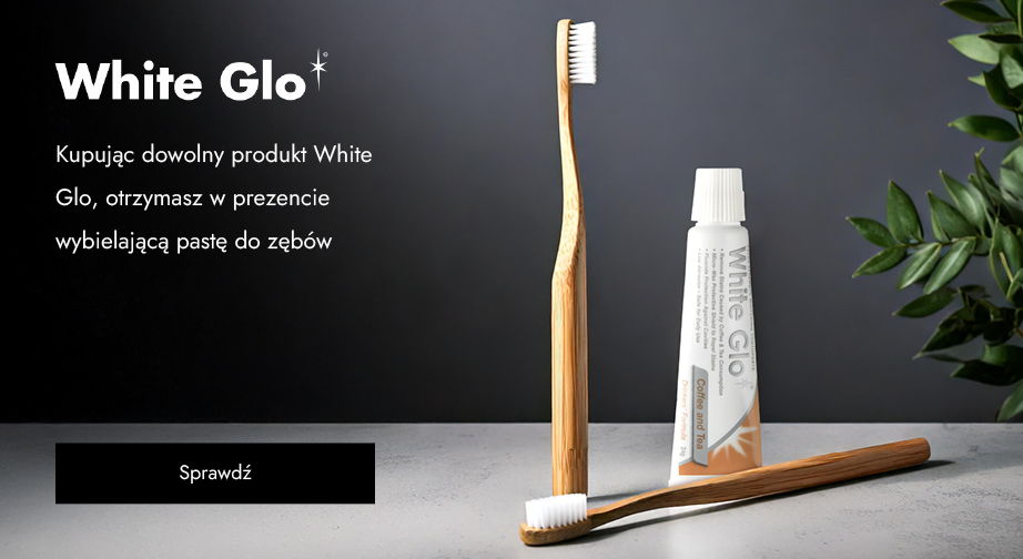 Kupując dowolny produkt White Glo, otrzymasz w prezencie wybielającą pastę do zębów.