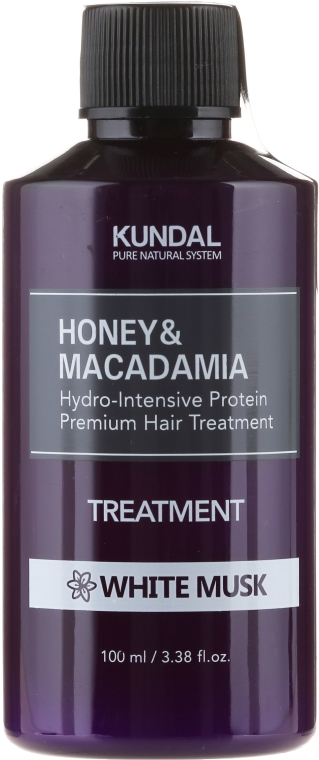 Intensywnie nawilżająca kuracja proteinowa do włosów Białe piżmo - Kundal Honey & Macadamia Treatment White Musk
