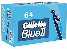 Zestaw jednorazowych maszynek do golenia z podwójnym ostrzem, 64 szt. - Gillette Blue II — Zdjęcie N1