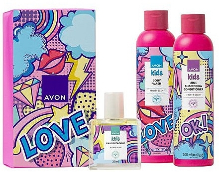 Zestaw - Avon Kids Girl Set  (shmp/gel/200ml + sh/gel/200ml + cologne/30ml) — Zdjęcie N1