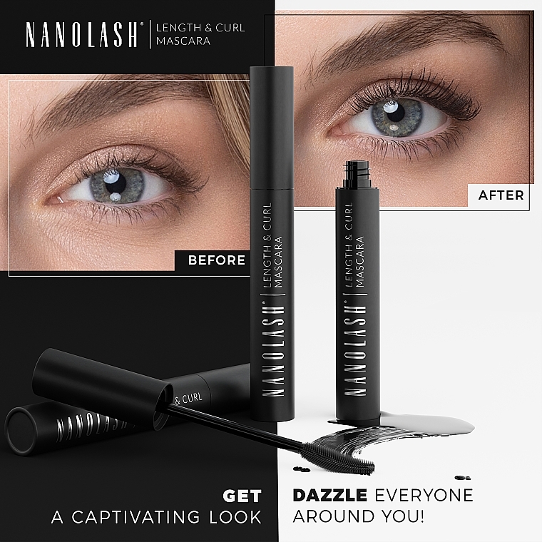 Wydłużający i podkręcający tusz do rzęs - Nanolash Length & Curl Mascara — Zdjęcie N3