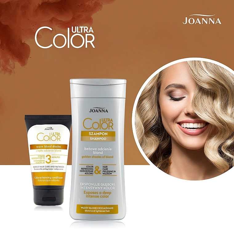 Koloryzująca odżywka do włosów w ciepłych odcieniach blond - Joanna Ultra Color System — Zdjęcie N6