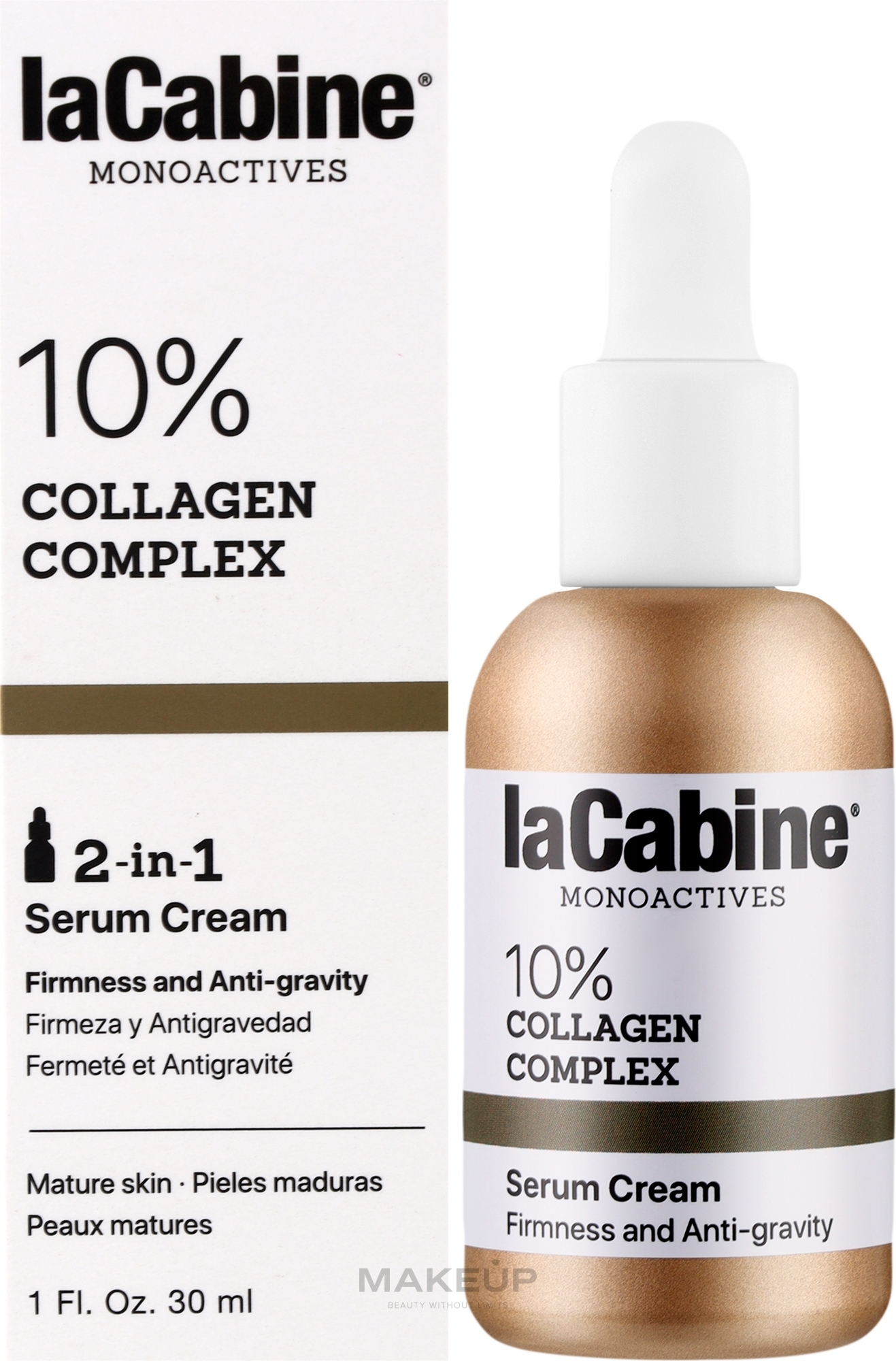 Kremowe serum do twarzy - La Cabine Monoactives 10% Collagen Complex Serum Cream — Zdjęcie 30 ml