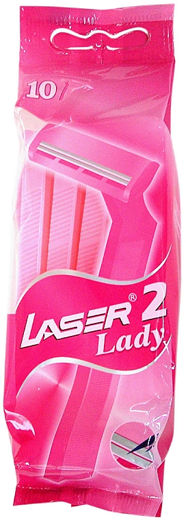 Jednorazowe maszynki do golenia dla kobiet, 10 szt. - Laser 2 Lady Twin Blade Razors — Zdjęcie N1