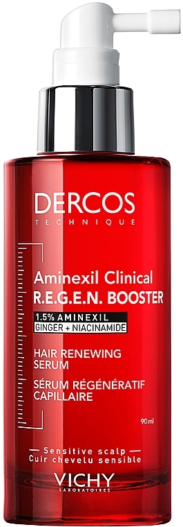 Wzmacniające i stymulujące serum do włosów - Vichy Dercos Aminexil Clinical R.E.G.E.N Booster Hair Renewing Serum — Zdjęcie N1