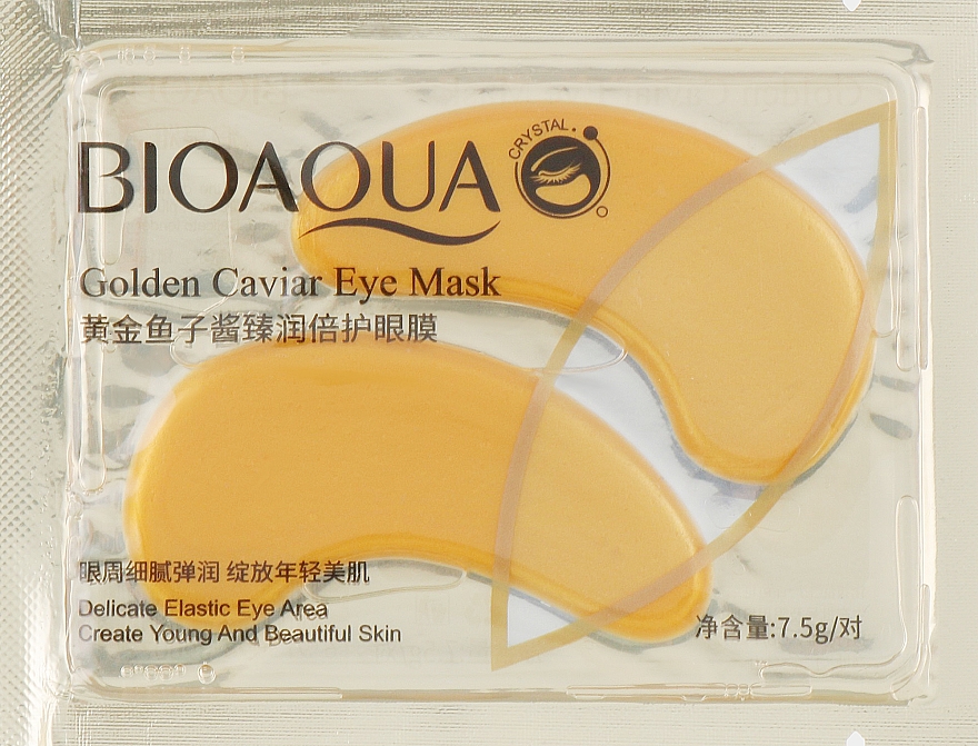 Nawilżająco-wygładzające płatki pod oczy ze złotem i kawiorem - Bioaqua Golden Caviar Eye Mask — Zdjęcie N1
