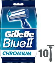 Jednorazowe maszynki do golenia, 9 + 1 szt. - Gillette Blue II Chromium — Zdjęcie N9