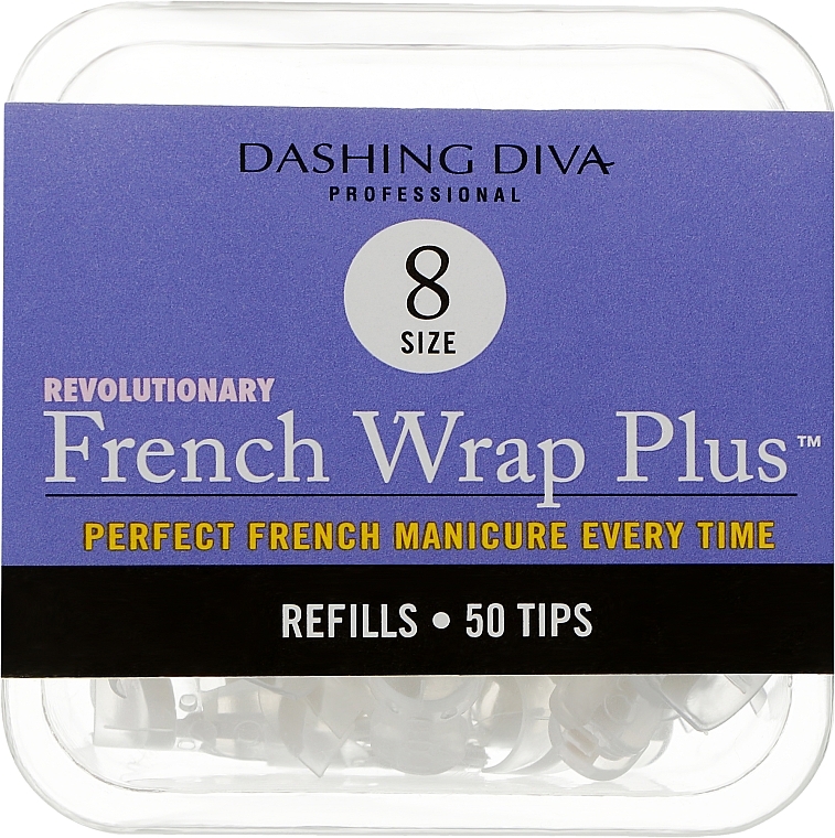 Tipsy - Dashing Diva French Wrap Plus White 50 Tips (Size 8)