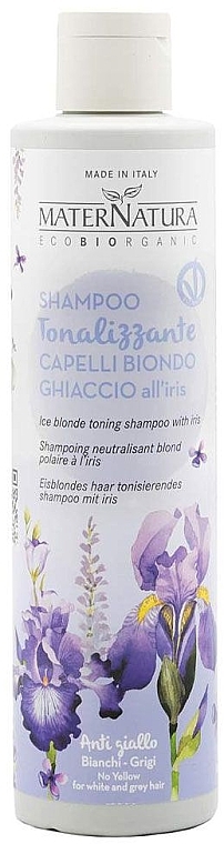 Szampon neutralizujący żółte tony - MaterNatura Ice Blonde Iris Hair Toning Shampoo — Zdjęcie N1