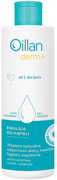 Emulsja do kąpieli od 1. dnia życia - Oillan Derm+ — Zdjęcie N2