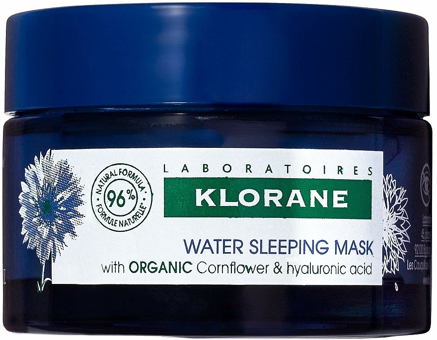 Hialuronowa maseczka do twarzy na noc z wyciągiem z bławatka - Klorane Water Sleeping Mask — Zdjęcie N1