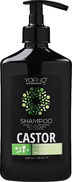 Wzmacniający szampon na porost włosów z olejem rycynowym i konopnym - Yofing Castor Shampoo For Hair Growth And Strengthening With Castor Oil And Hemp Oil — Zdjęcie N1