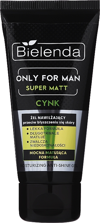 Żel nawilżający przeciw błyszczeniu się skóry dla mężczyzn - Bielenda Only For Men Super Mat 